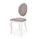 Krzesło tapicerowane Velo popielata, nóżki drewno lite bukowe białe