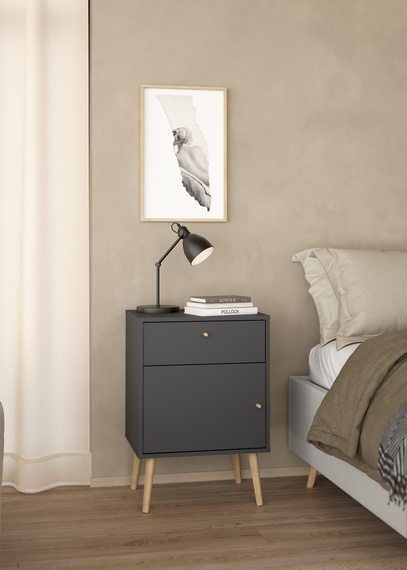 Szafka nocna szara mat 50 cm Bodo