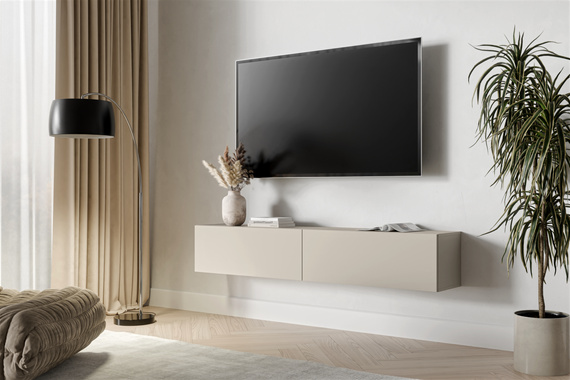 Szafka RTV wisząca kaszmir mat 180 cm Alto