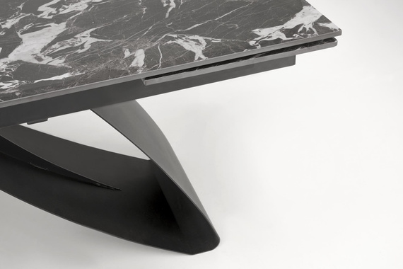 Stół rozkładany czarny marmur / czarny mat 180 - 260 x 90 cm Hilario