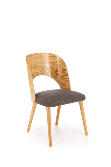 Krzesło do jadalni drewniane tapicerowane szare / naturalne Cadiz
