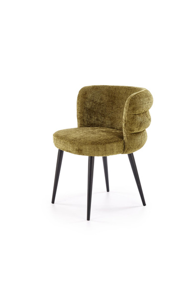 Krzesło do jadalni tapicerowane oliwkowe / czarne K575