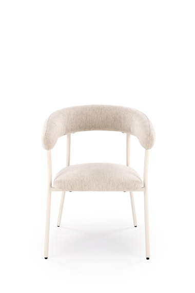 Krzesło do jadalni tapicerowane beżowe / białe K557