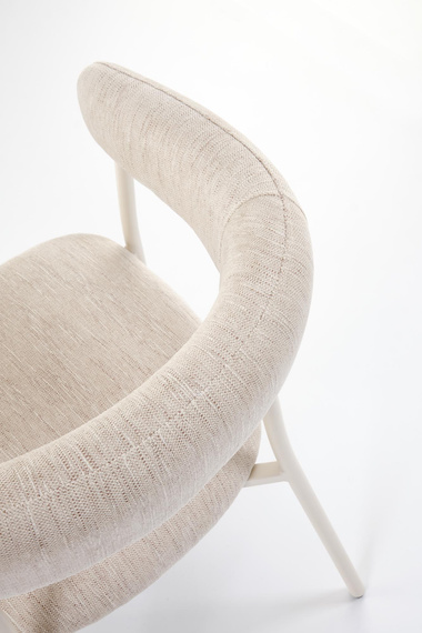 Krzesło do jadalni tapicerowane beżowe / białe K557