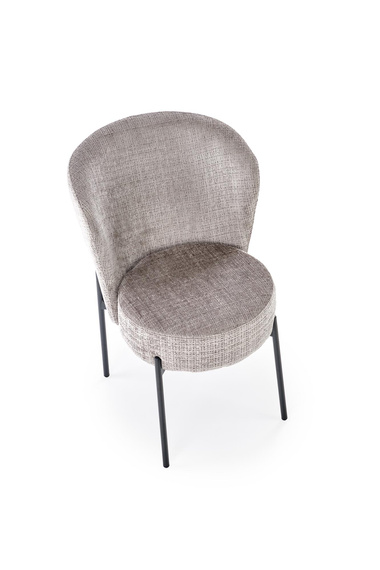 Krzesło do jadalni tapicerowane szare / czarne K590