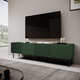 Szafka RTV z frezowanym frontem zielona / dąb artisan mat 200 cm Noir