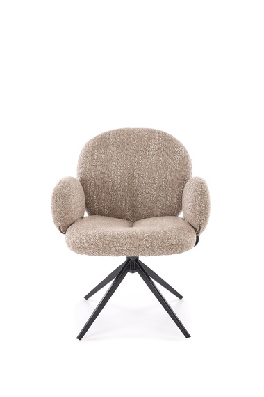 Krzesło do jadalni tapicerowane bezowe / czarne K568