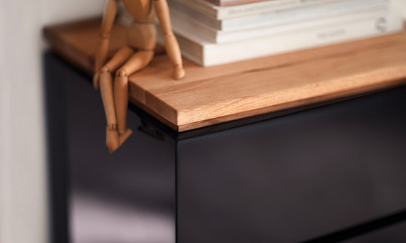 Szafka RTV Luminos czarny wysoki połysk 