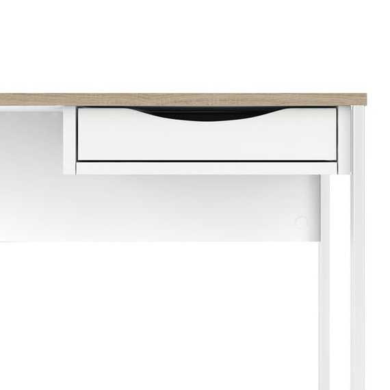 Biurko z szufladą białe / dąb sonoma mat 110 cm Function Plus Small