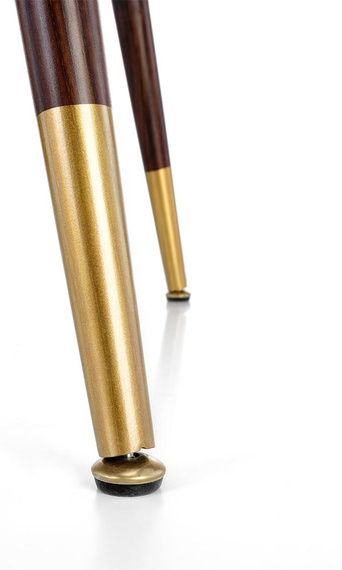 Stół Domenico 110 x 76 cm, orzechowy, detale złote