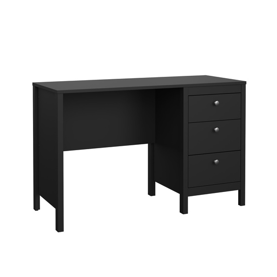 Biurko Madrid 120 x 48 x 76 cm, 3 szuflady, czarny mat 
