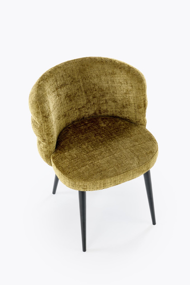 Krzesło do jadalni tapicerowane oliwkowe / czarne K575