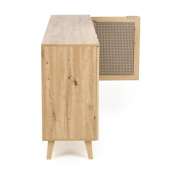 Komoda z drzwiami dąb artisan / czarny mat 160 cm Borneo