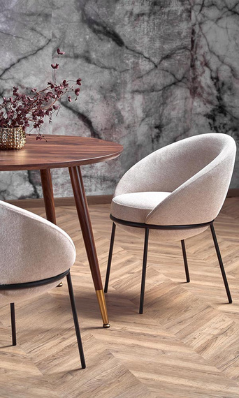 Stół Domenico 110 x 76 cm, orzechowy, detale złote