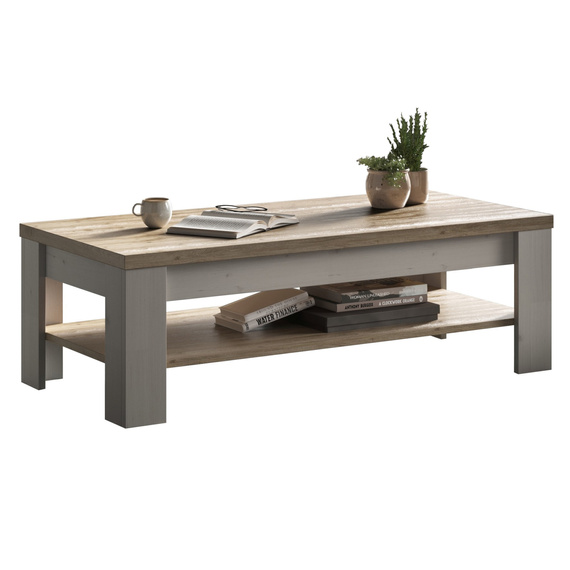 Stolik kawowy z półką dąb Meringa/dąb Cadiz mat 110 x 68 cm Avina