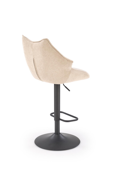 Hoker z oparciem tapicerowany beżowy / czarny H122