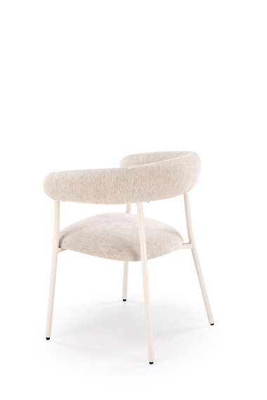 Krzesło do jadalni tapicerowane beżowe / białe K557