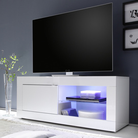Szafka RTV biała połysk 140 cm Basic