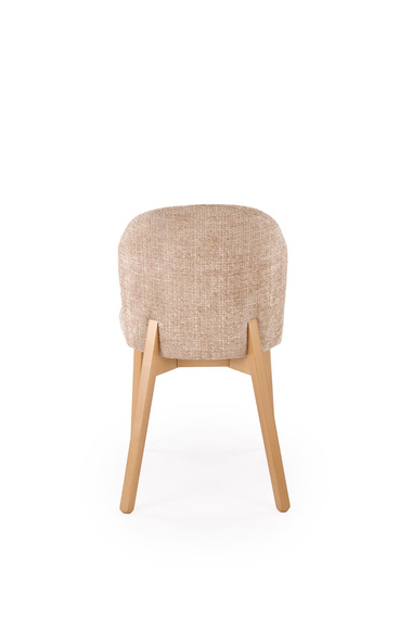 Krzesło do jadalni tapicerowane beżowe / dąb Basso
