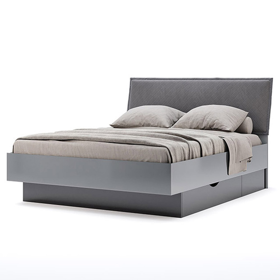 Łóżko tapicerowane antracyt / grafit mat 160x200 cm Teo