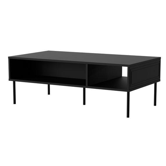 Stolik kawowy z półką czarny mat 110 x 60 cm Modena