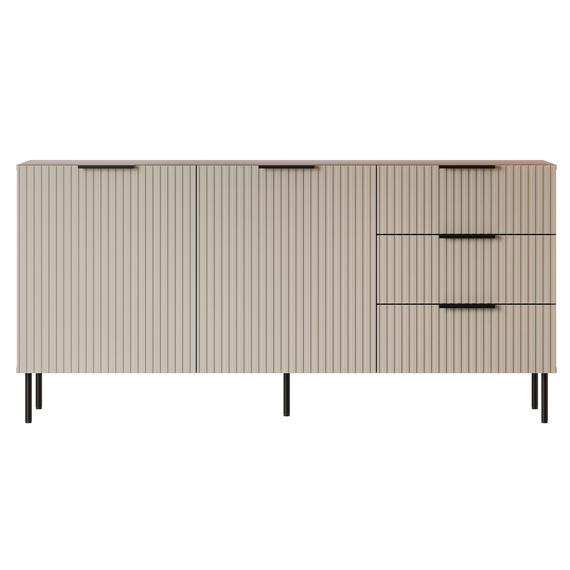 Komoda z szufladami i drzwiami kaszmir / orzech warmia mat 156 cm Reno