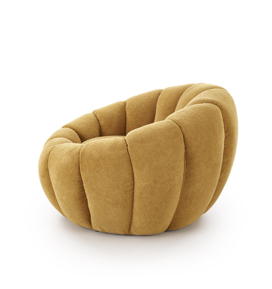 Fotel wypoczynkowy tapicerowany musztardowy Gaspar 2