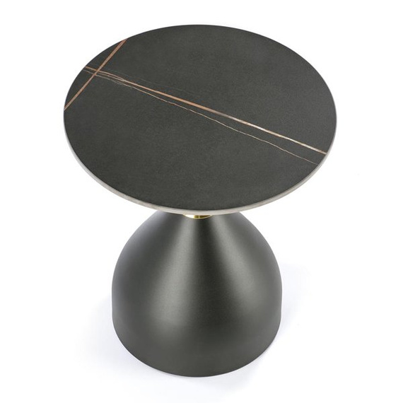 Stolik kawowy okrągły czarny marmur / czarny mat 50 cm Scalita