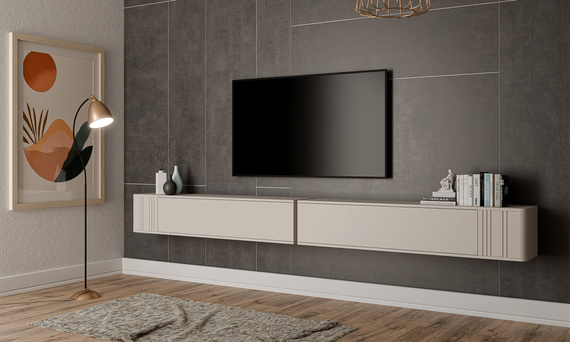 Szafka RTV wisząca kaszmir mat 150 cm Luvio