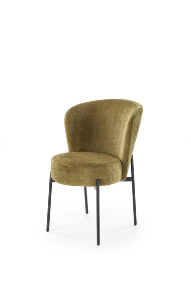 Krzesło do jadalni tapicerowane oliwkowe / czarne K590