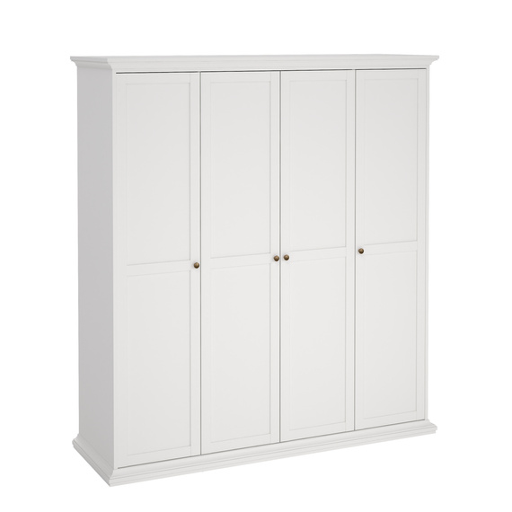 Szafa czterodrzwiowa biała mat 182 x 201 cm Paris