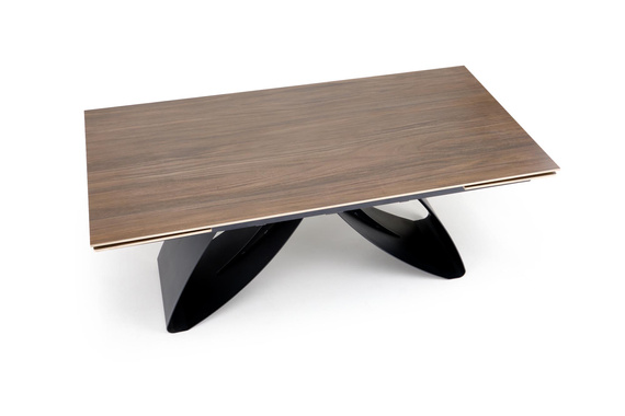 Stół rozkładany orzech / czarny mat 180 - 260 x 90 cm Hilario
