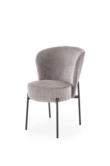 Krzesło do jadalni tapicerowane szare / czarne K590
