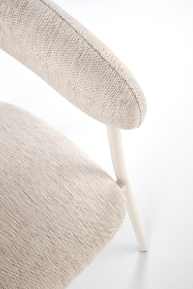 Krzesło do jadalni tapicerowane beżowe / białe K557