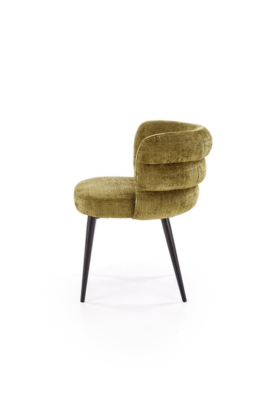 Krzesło do jadalni tapicerowane oliwkowe / czarne K575