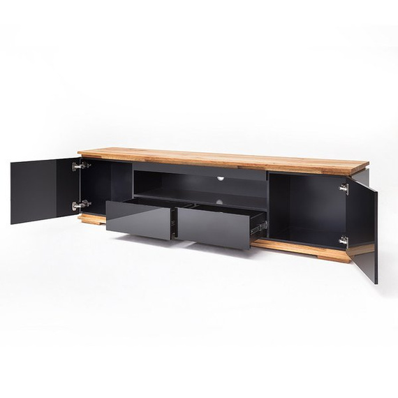 Szafka RTV Luminos czarny wysoki połysk 