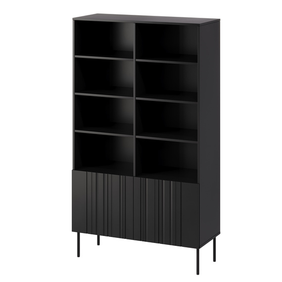 Regał do salonu czarny mat 100 x 40 x 175 cm Milo