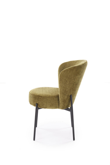 Krzesło do jadalni tapicerowane oliwkowe / czarne K590