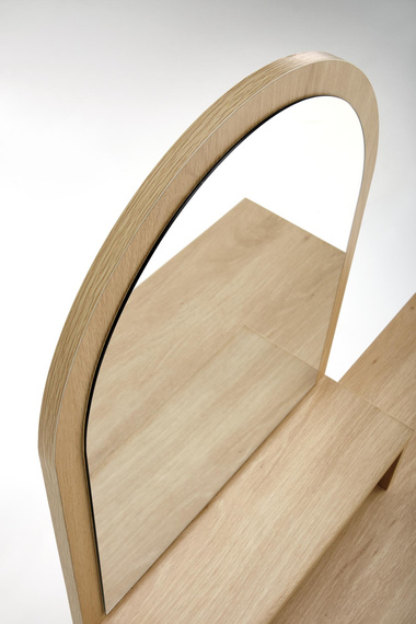 Toaletka z lustrem naturalna / czarna 104 cm Carmen