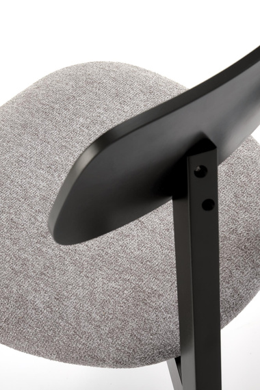 Krzesło do jadalni drewniane tapicerowane szare / czarne Hylo