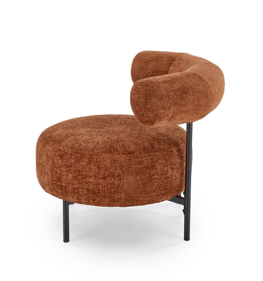 Fotel wypoczynkowy tapicerowany cynamonowy Hazard