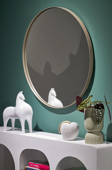 Lustro okrągłe złote 70 cm Patina