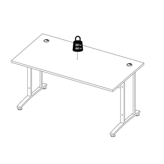 Biurko proste białe / szare mat 150 cm Prima