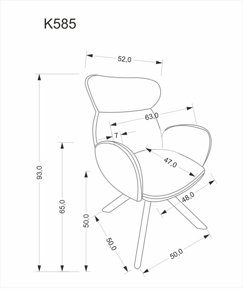 Krzesło do jadalni tapicerowane beżowe / orzech K585