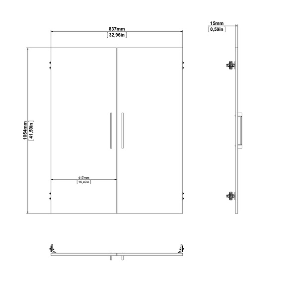 Regał biurowy biały mat 89 x 40 x 186 cm Prima