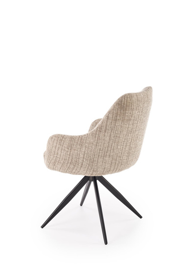 Krzesło obrotowe do jadalni tapicerowane beżowe K564