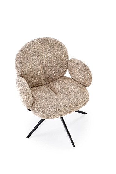 Krzesło do jadalni tapicerowane bezowe / czarne K568