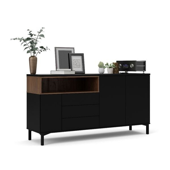 Komoda z szufladami i drzwiami biała / dąb sonoma mat 176 cm Roomers