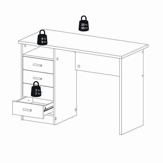 Biurko z szufladami dąb sonoma mat 110 cm Function 