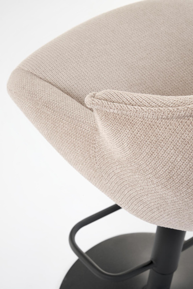 Hoker z oparciem tapicerowany beżowy / czarny H122